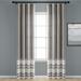 Gracie Oaks Glosco Yarn Dyed Tassel Fringe Window 100% Cotton Striped Semi-Sheer Rod Pocket Curtain Panels Metal in Gray | 95 H in | Wayfair