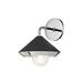 Hudson Valley Marnie 1 Light Wall Sconce Metal in Gray/Black | 10 H x 8 W x 9 D in | Wayfair H139101-PN/BK