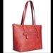 Coach Bags | Hpcoach Floral Print Leather Taylor Tote | Color: Gold/Red | Size: 11-1/4"W X 10-1/4"H X 5"D;