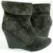 Free People Shoes | Free People Gray Distressed Suede Wedge Ankle Boot | Color: Gray | Size: 10