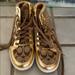 Coach Shoes | Coach High Top Sneakers | Color: Cream/Gold | Size: 6.5