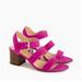 J. Crew Shoes | J.Crew Three-Strap Sandals In Suede -J0704-Fuchsia | Color: Pink | Size: 5