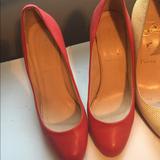 J. Crew Shoes | Jcrew Size 6 Red Leather 3inch Heels | Color: Red | Size: 6