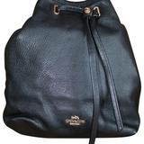 Coach Bags | Coach Bucket Bag Genuine Liden Turnlock Backpack | Color: Black | Size: Os