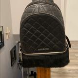 Michael Kors Bags | Michael Kors Leather Backpack Black | Color: Black | Size: 9-1/2"W X 12-1/2"H X 5"D