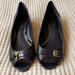 Ralph Lauren Shoes | Lauren Ralph Lauren Navy Madison Peep Toe Wedge 8 | Color: Blue | Size: 8