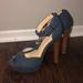 Jessica Simpson Shoes | Jessica Simpson Peep Toe Heels | Color: Blue/Brown | Size: 7