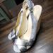 Coach Shoes | Coach Jessy Silver Wedge Sling Back Sandals 8.5 | Color: Silver | Size: 8.5