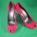 Jessica Simpson Shoes | Jessica Simpson Red Suede Heels Pumps Sz 6 | Color: Red | Size: 6