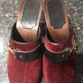 Coach Shoes | Coach Red Velvet Coach Mules Clogs | Color: Red | Size: 7.5