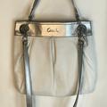 Coach Bags | Coach White/Silver Leather Handbag | Color: Silver/White | Size: Os