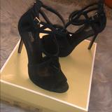 Michael Kors Shoes | Mk Black Open Toe Heels | Color: Black | Size: 7