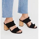 Free People Shoes | Free People Black Ruffle Shoes | Color: Black | Size: 9