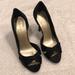 Nine West Shoes | Nine West Black Satin Heels Size 5m | Color: Black | Size: 5