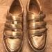 Nine West Shoes | Gold Leather Nine West Fabulous Tennis Shoes ! | Color: Gold/White | Size: 9