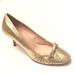 Coach Shoes | Coach Gold Tasha Dusted Suede Pumps Size 10 | Color: Gold | Size: 10