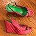 Lilly Pulitzer Shoes | Euc Lilly Pulitzer Wedge, Pink | Color: Green/Pink | Size: 9