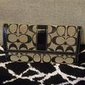 Coach Bags | Coach Wallet Checkbook Holder | Color: Black/Gray | Size: 7 3/4" Long And 4" Wide