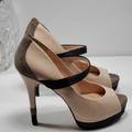 Jessica Simpson Shoes | Jessica Simpson Ely Mary Jane Peep-Toe Stiletto | Color: Brown/Tan | Size: 8.5