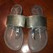 Jessica Simpson Shoes | Jessica Simpson Flat Sandals Silver Sparkle 7size | Color: Gray/Silver | Size: 7