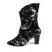 Free People Shoes | Free People Velvet Leather Ankle Boots Eur 37 | Color: Black/Silver | Size: 7