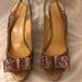 Kate Spade Shoes | Kate Spade 'Charm' Glitter Open-Toe Heels, Sz.9 | Color: Gold/Pink | Size: 9