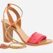 J. Crew Shoes | J Crew Raffia Stacked Tie High Heels | Color: Gold | Size: 9.5