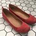 J. Crew Shoes | J Crew Coral Suede Ballet Flat - Size 7 | Color: Red | Size: 7