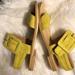 Anthropologie Shoes | Nib Italian Leather Sandals W/ Oversized Buckle | Color: Tan/Yellow | Size: Various