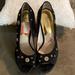 Michael Kors Shoes | Michael Kors Peep Toe Platform High Heels | Color: Black/Gold | Size: 9
