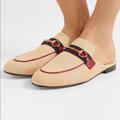 Gucci Shoes | Gucci Princetown Flat Canvas Bit Mules Slippers | Color: Green/Red | Size: 6.5