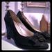 Jessica Simpson Shoes | Jessica Simpson Black Suede Peep Toe Wedge Sz 9.5 | Color: Black | Size: 9.5