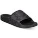 Coach Shoes | Men's Coach Charcoal Black Signature Logo Pool Slides Slip On Sandals 9 | Color: Black | Size: 9