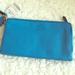 Coach Bags | Large Coach Pebbled Leather Double Zip Wallet | Color: Blue | Size: 8 Inches By My 5 Inches