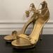 Gucci Shoes | Gucci Gold Sequin Strappy Stiletto Sandals | Color: Gold | Size: 8