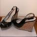 Nine West Shoes | Nine West Patent Leather Wedges Peeptoe | Color: Black | Size: 6.5