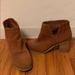 Urban Outfitters Shoes | Camel Brown Suede Heeled Boots With Slit | Color: Brown/Tan | Size: 8