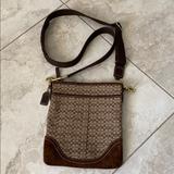 Coach Bags | Coach Signature Brown Suede Crossbody | Color: Brown/Gold | Size: Os