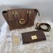 Michael Kors Bags | Mk Hudson Medium Satchel & Wallet Set Like New | Color: Brown | Size: Medium