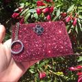 Kate Spade Bags | Nwt Kate Spade Odette Glitter L-Zip Card Holder | Color: Black/Red | Size: 3.5” X 5”