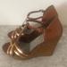 Jessica Simpson Shoes | Jessica Simpson Tan & Gold Wedges | Color: Gold/Tan | Size: 9.5