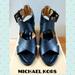 Michael Kors Shoes | Euc Michael Kors Leather Open Toe Strappy Sandals | Color: Black | Size: 6