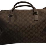 Gucci Bags | Gucci Large Duffle Gg Plus Brown Canvas & Leather Weekend/Travel Bag | Color: Brown | Size: Os