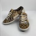 Coach Shoes | Coach Tonya Canvas Sneakers Shoes 7.5 Patchwork | Color: Brown/Tan | Size: 7.5