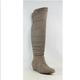 Jessica Simpson Shoes | Knee High/ Thigh High Suede Taupe Boot Wedge | Color: Gray | Size: 7.5