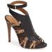 Coach Shoes | Nwt Coach Real Leather Strappy Heels Snake Print | Color: Black/Tan | Size: 8