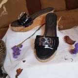Coach Shoes | Coach Ladies Slip On Wedge | Color: Black/Silver | Size: 9.5