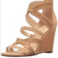 Jessica Simpson Shoes | New In Box - Jessica Simpson Wedge Sandal - 9.5 | Color: Cream/Tan | Size: 9.5