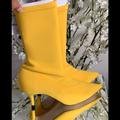 Zara Shoes | Brand New Zara Boot Kitten Heel In Yellow | Color: Yellow | Size: Zara 38 = 7 1/2