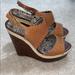 Jessica Simpson Shoes | Jessica Simpson Studded Leather Wedges | Color: Gold/Tan | Size: 9.5